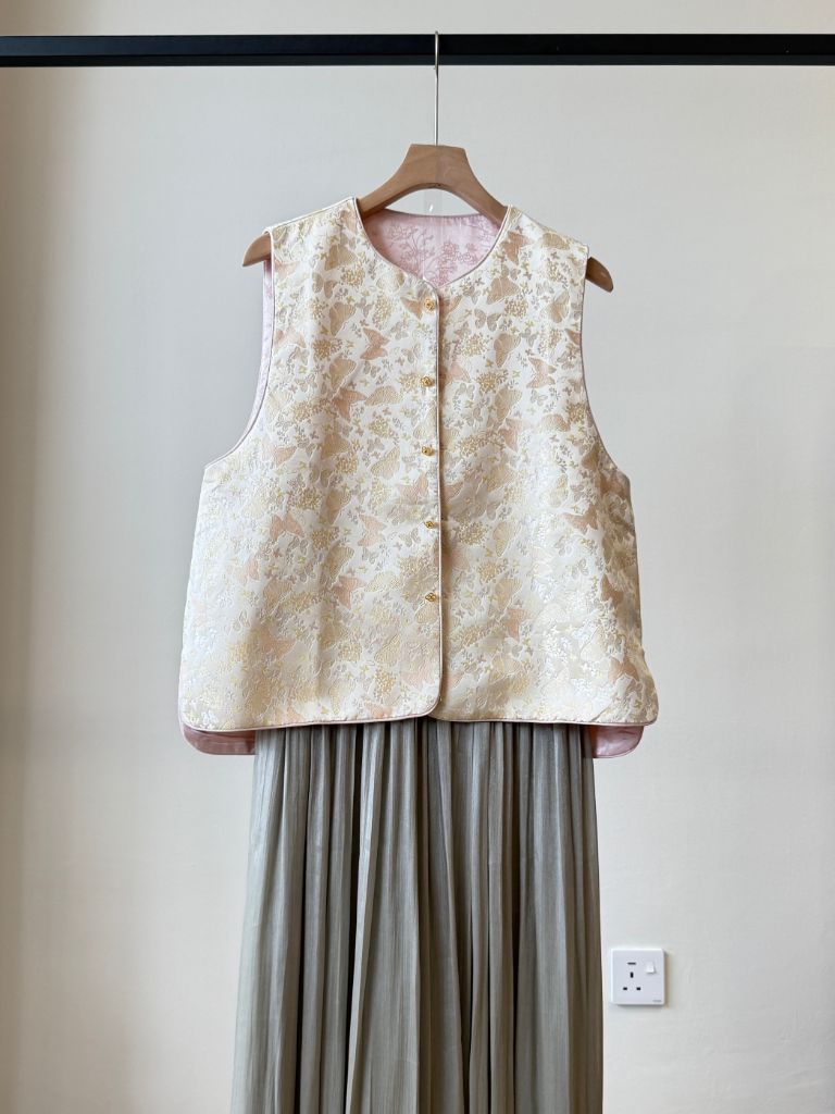 Ling An Two Sided Butterfly Printing Oriental Vest