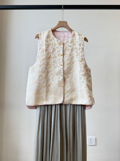 Ling An Two Sided Butterfly Printing Oriental Vest