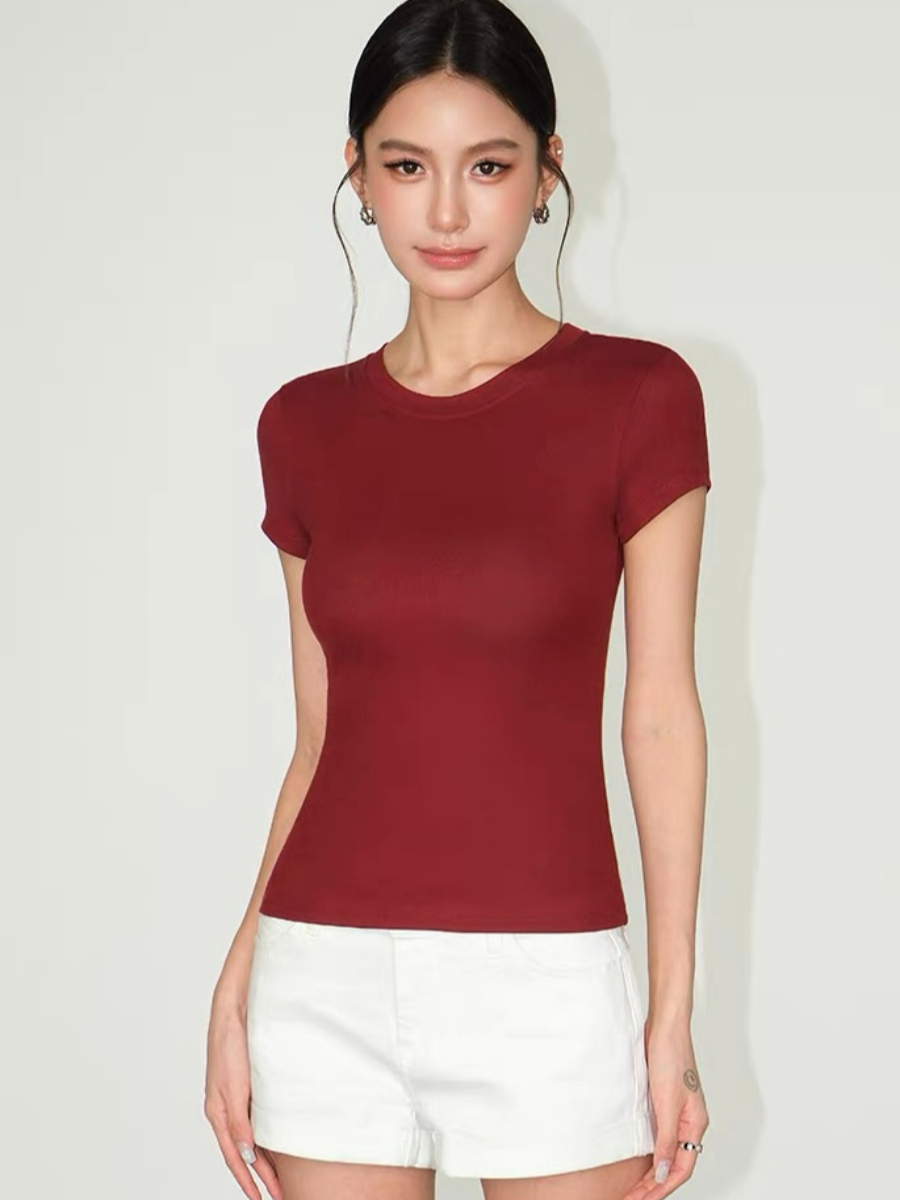 Fiona Crew Neck Fitted Knit Top