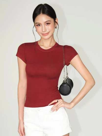 Fiona Crew Neck Fitted Knit Top