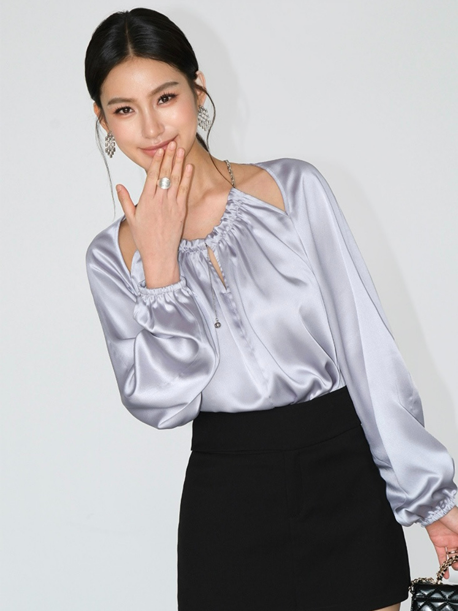 Jayde Halter Neck Long Sleeve Top-The Black Bow-