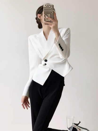 Nolan Single Button Blazer-The Black Bow-