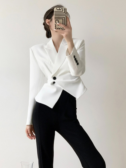 Nolan Single Button Blazer-The Black Bow-
