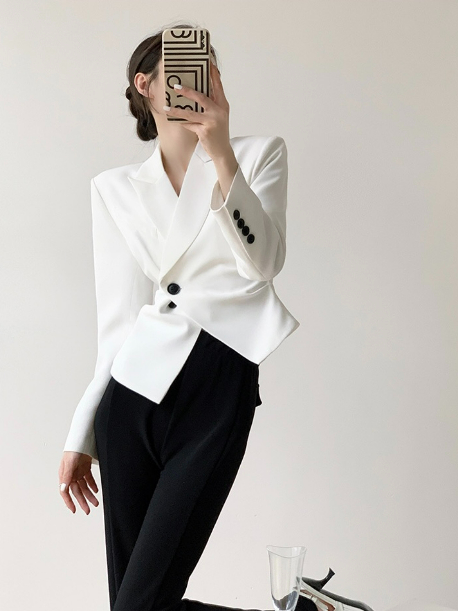 Nolan Single Button Blazer-The Black Bow-