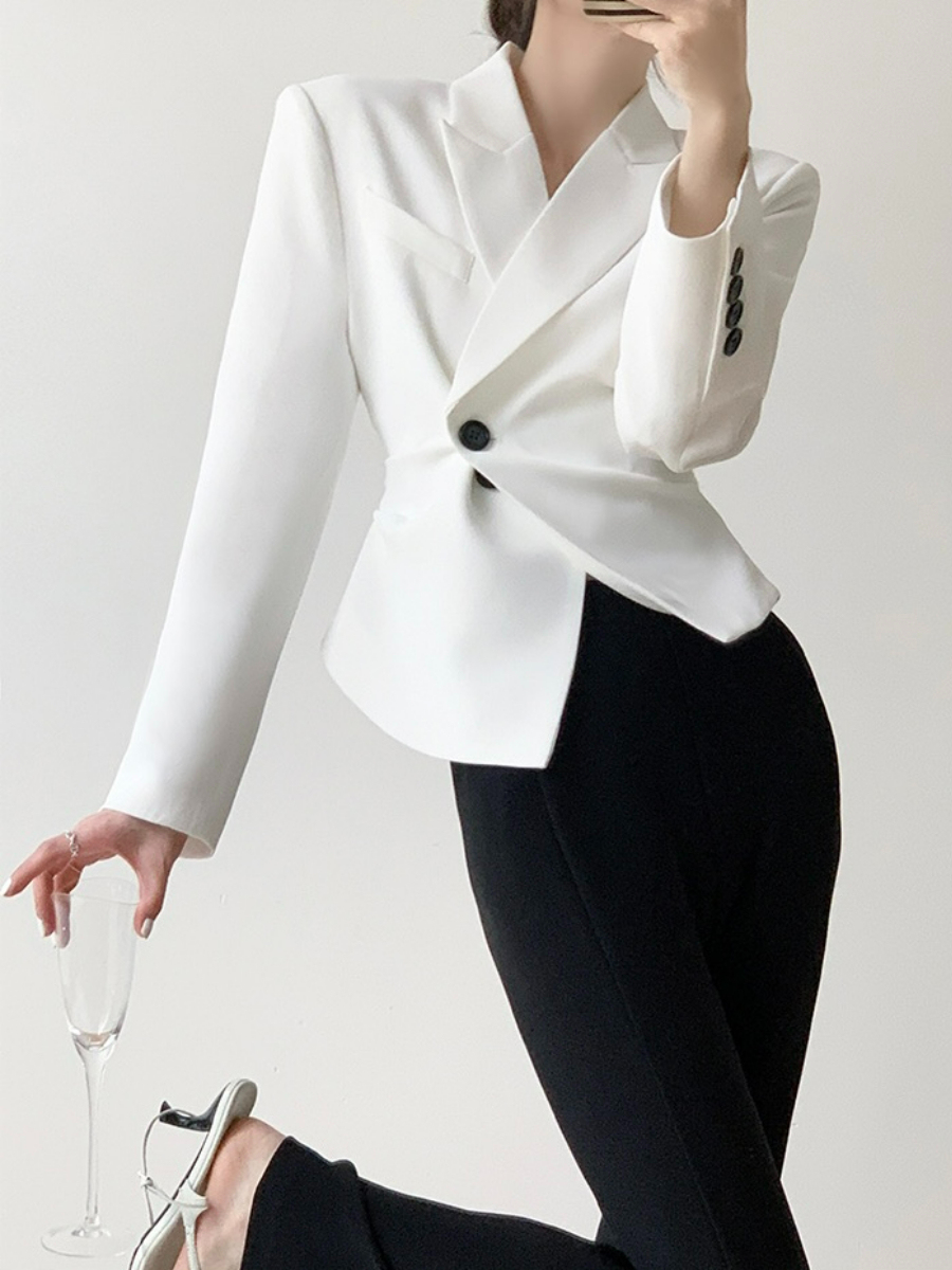Nolan Single Button Blazer-The Black Bow-