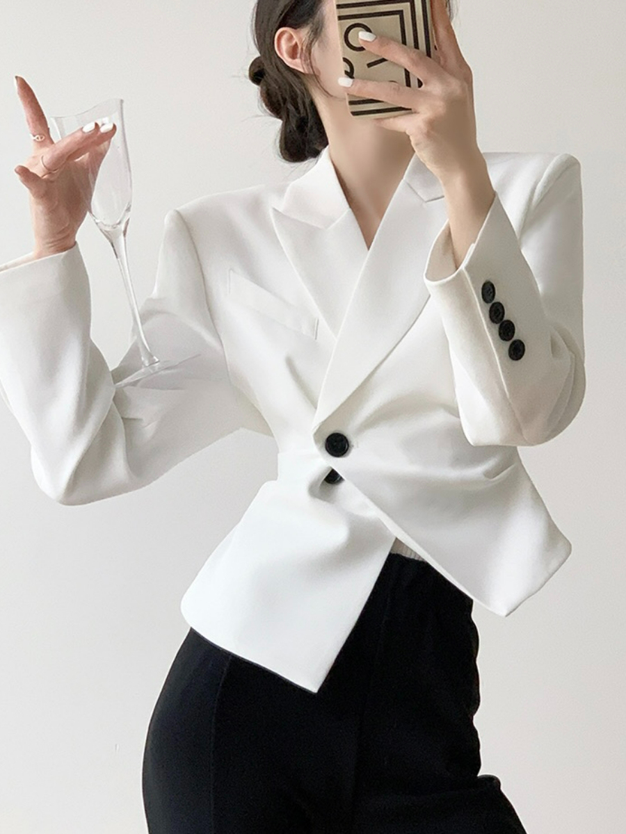 Nolan Single Button Blazer-The Black Bow-