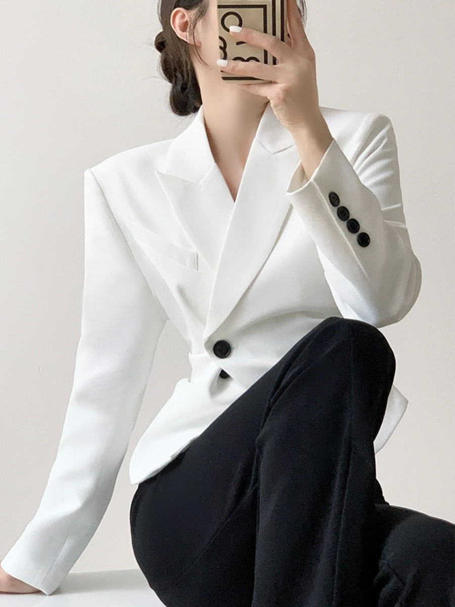 Nolan Single Button Blazer-The Black Bow-