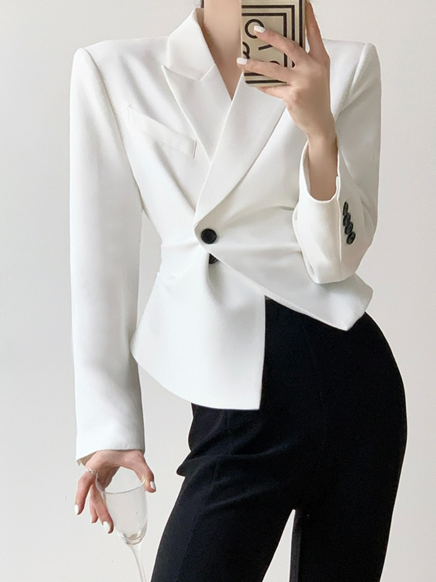 Nolan Single Button Blazer-The Black Bow-