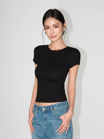 Fiona Crew Neck Fitted Knit Top