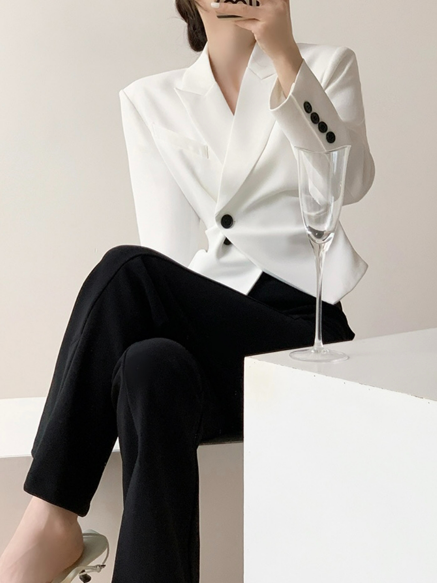 Nolan Single Button Blazer-The Black Bow-