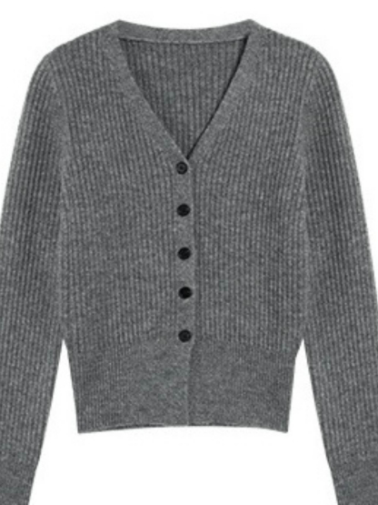 Jovany V-Neck Knit Top-The Black Bow-