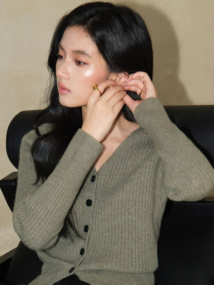 Jovany V-Neck Knit Top-The Black Bow-