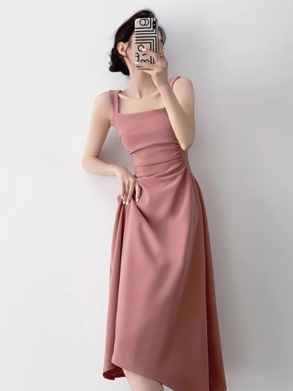 Nashla Square Neck Fit & Flare Dress -The Black Bow-
