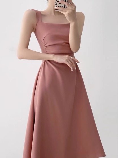 Nashla Square Neck Fit & Flare Dress -The Black Bow-