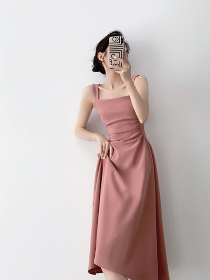 Nashla Square Neck Fit & Flare Dress -The Black Bow-