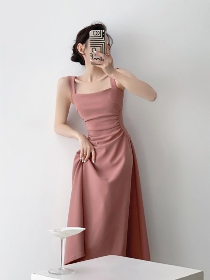Nashla Square Neck Fit & Flare Dress -The Black Bow-