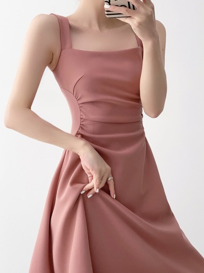 Nashla Square Neck Fit & Flare Dress -The Black Bow-
