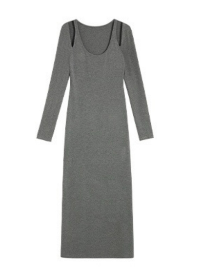 Jermaine Cold Shoulder Knit Dress-The Black Bow-