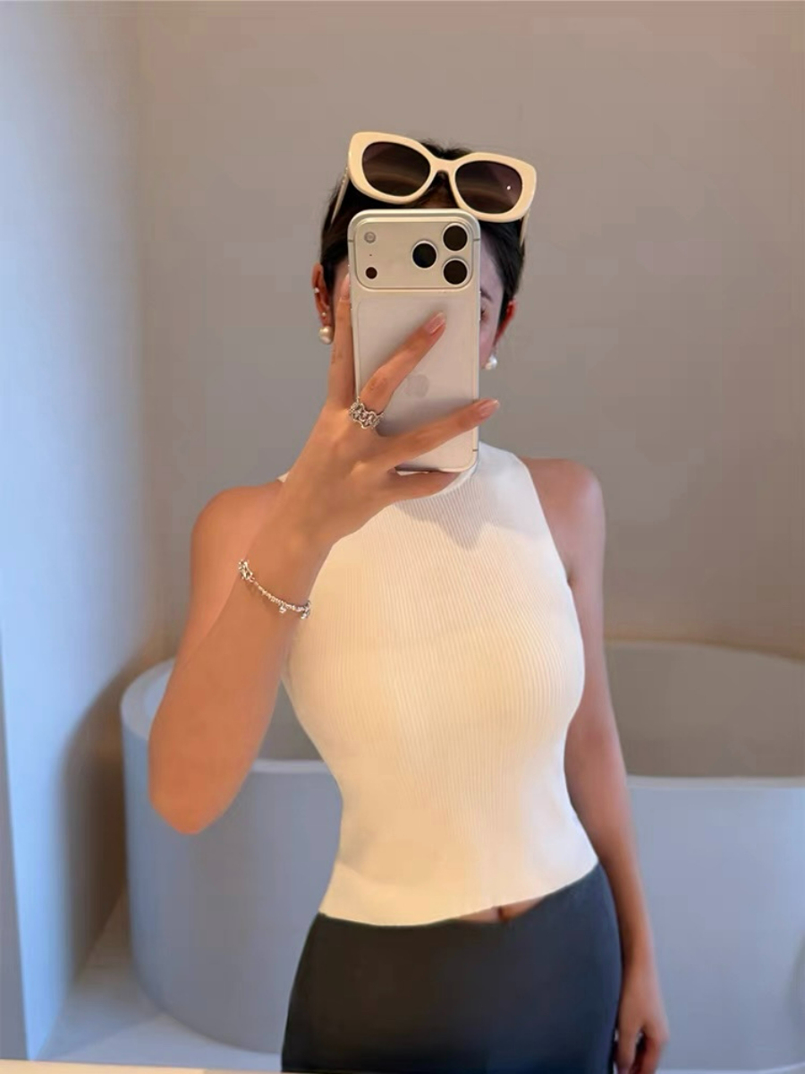 Ferna Mock Neck Sleeveless Knit Top