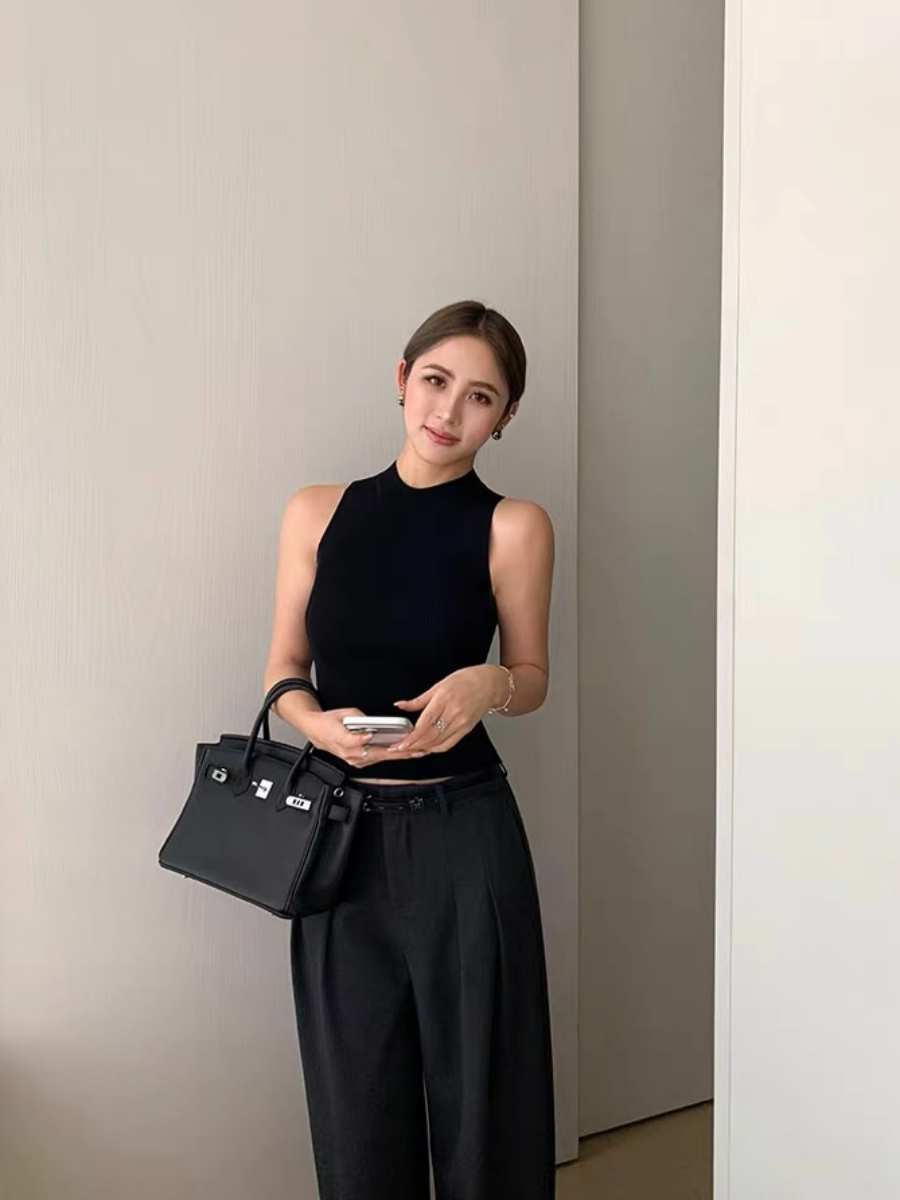 Ferna Mock Neck Sleeveless Knit Top