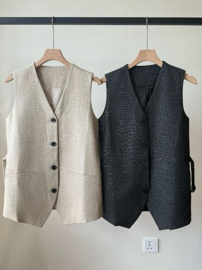 Lyon Linen Tie Back Vest (POS)