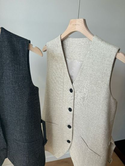 Lyon Linen Tie Back Vest (POS)