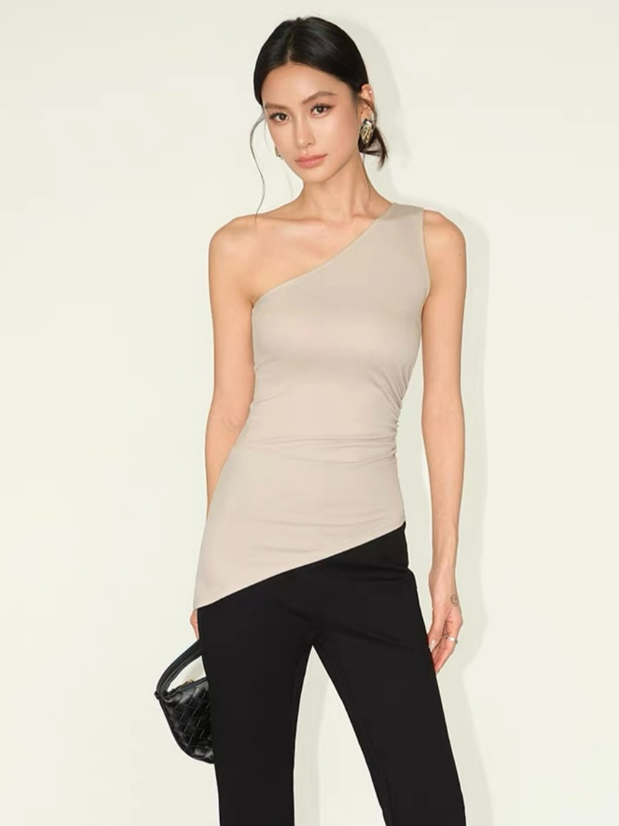 Fey Asymmetric One Shoulder Top