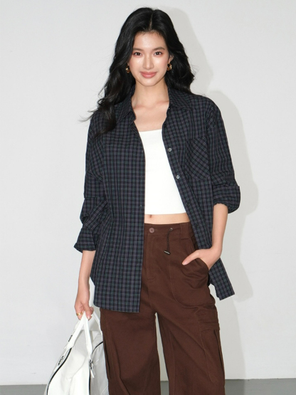 Jen Oversized Checked Shirt-The Black Bow-