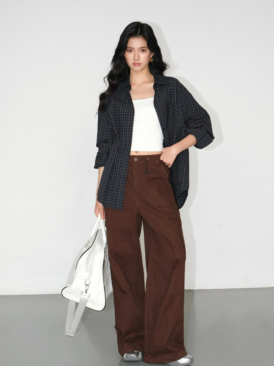 Jen Oversized Checked Shirt-The Black Bow-