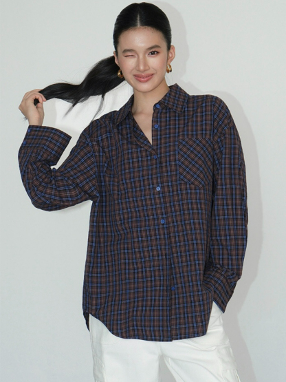 Jen Oversized Checked Shirt-The Black Bow-