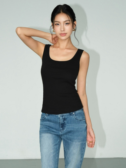 Jojo Square Neck Knit Top-The Black Bow-