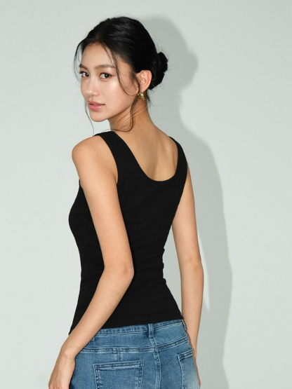 Jojo Square Neck Knit Top-The Black Bow-