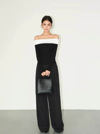 Faey Off Shoulder Color Binding Top