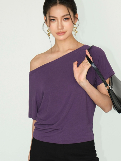 Jodie One Shoulder Knit Top-The Black Bow-