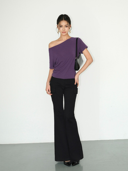 Jodie One Shoulder Knit Top-The Black Bow-