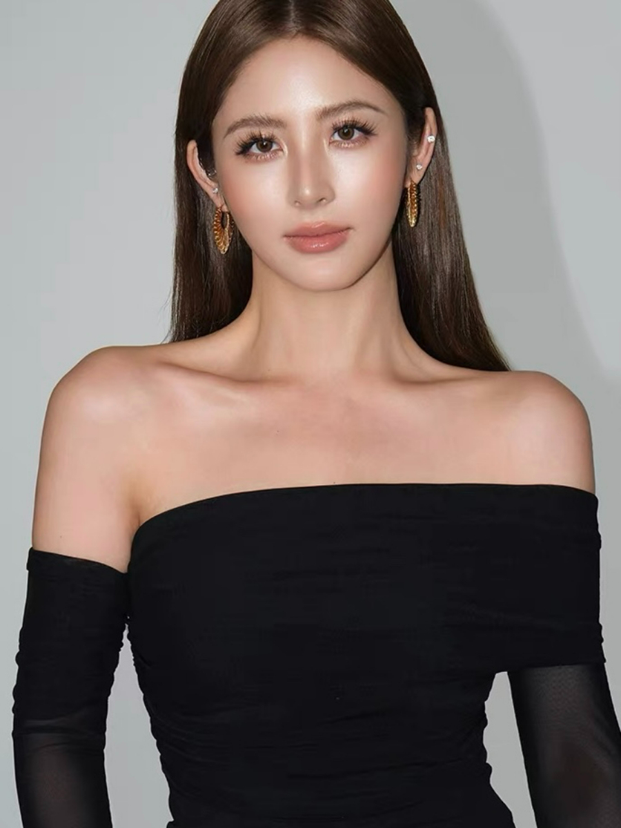 Fyrah Asymmetric Mesh Sleeve Top