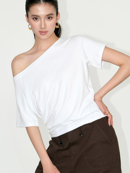 Jodie One Shoulder Knit Top-The Black Bow-