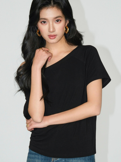 Jodie One Shoulder Knit Top-The Black Bow-
