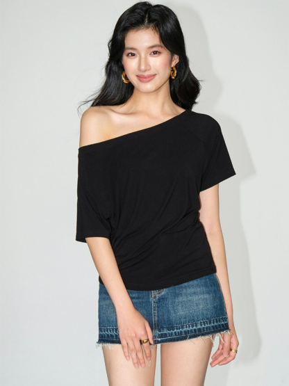 Jodie One Shoulder Knit Top-The Black Bow-