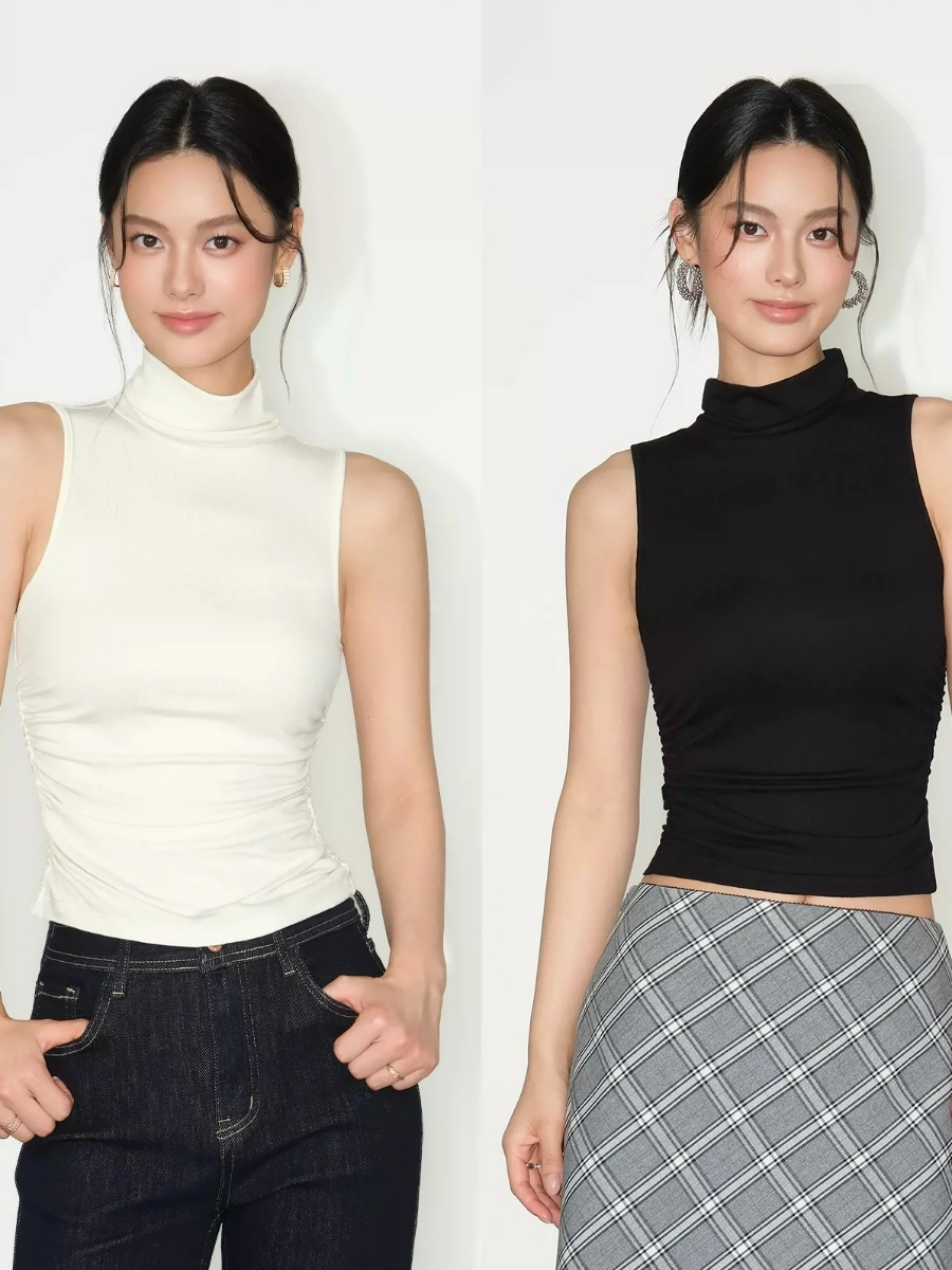 Florys Turtle Neck Sleeveless Top