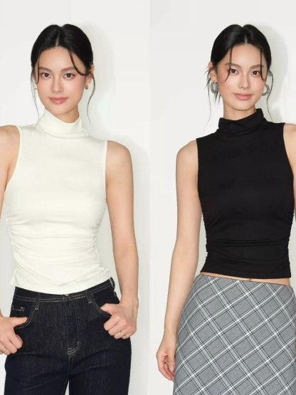 Florys Turtle Neck Sleeveless Top