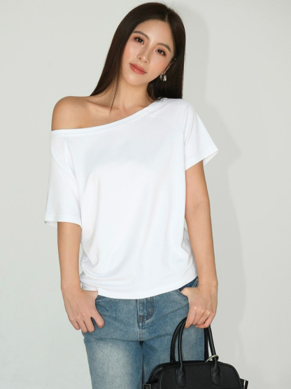 Jodie One Shoulder Knit Top-The Black Bow-