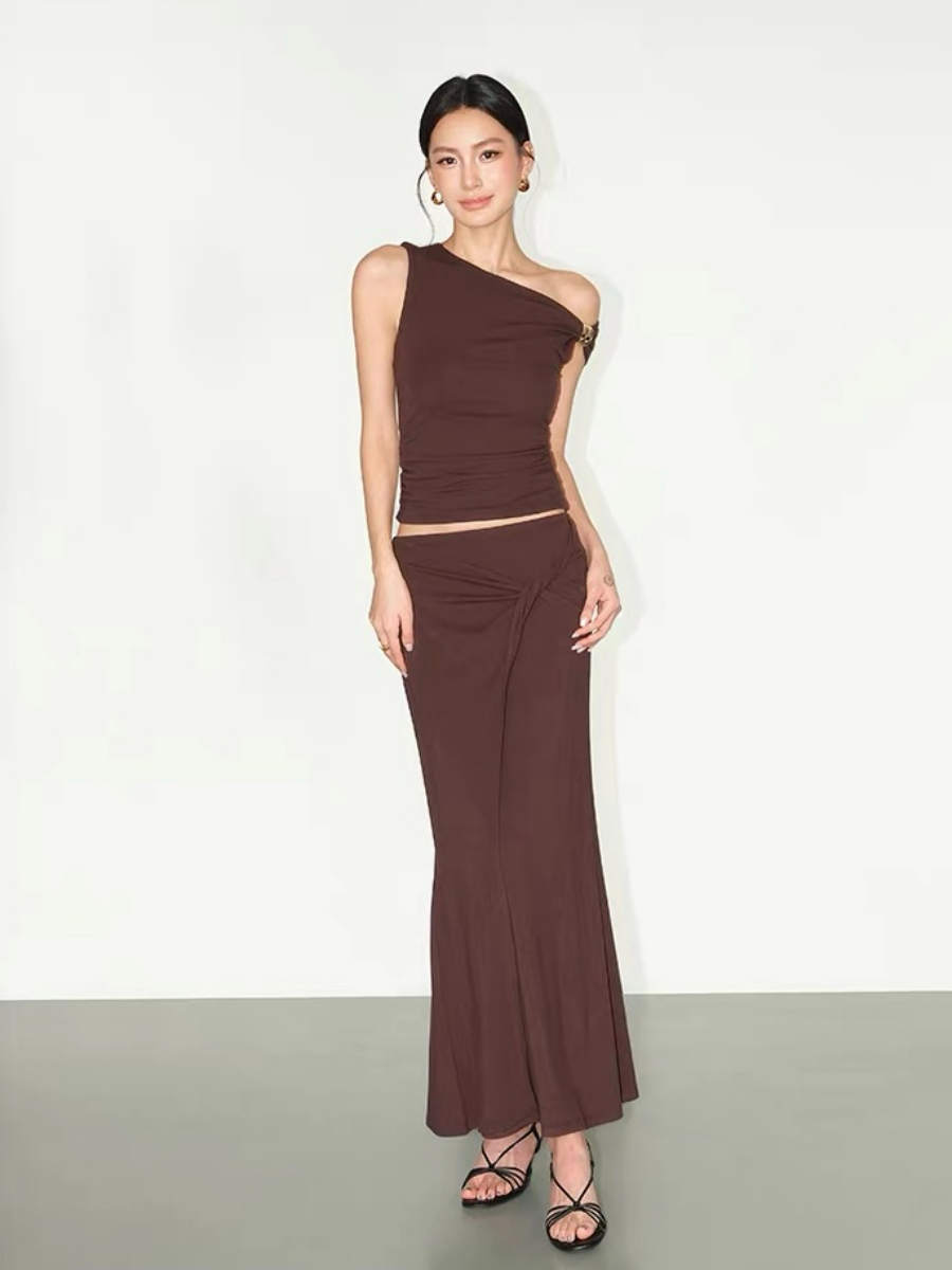 Fabriene Draped Top and Twist Knot Skirt (Top & bottoms sold seperately)