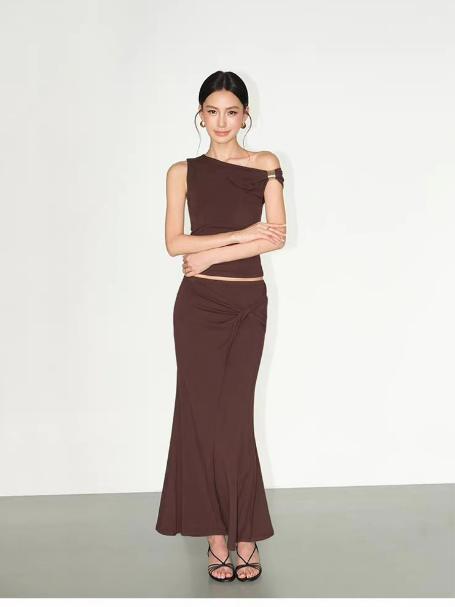 Fabriene Draped Top and Twist Knot Skirt (Top & bottoms sold seperately)