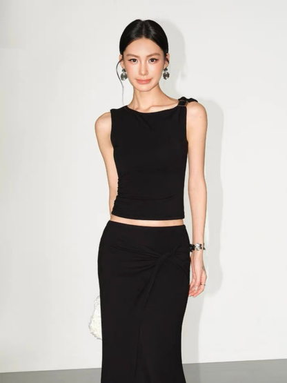 Fabriene Draped Top and Twist Knot Skirt (Top & bottoms sold seperately)