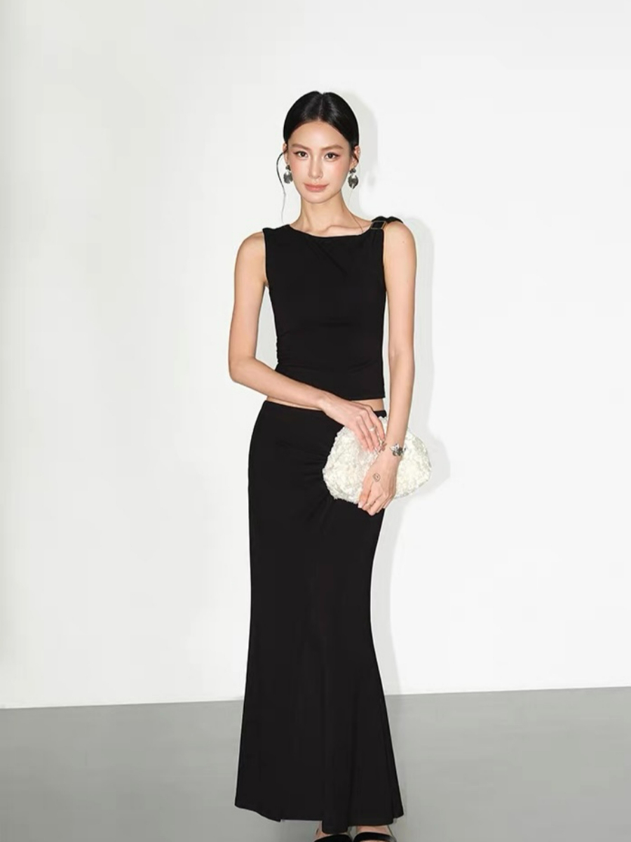 Fabriene Draped Top and Twist Knot Skirt (Top & bottoms sold seperately)