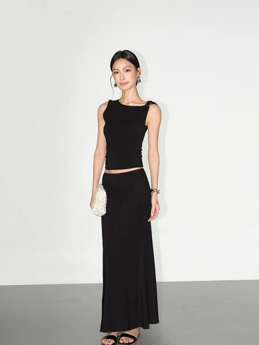 Fabriene Draped Top and Twist Knot Skirt (Top & bottoms sold seperately)