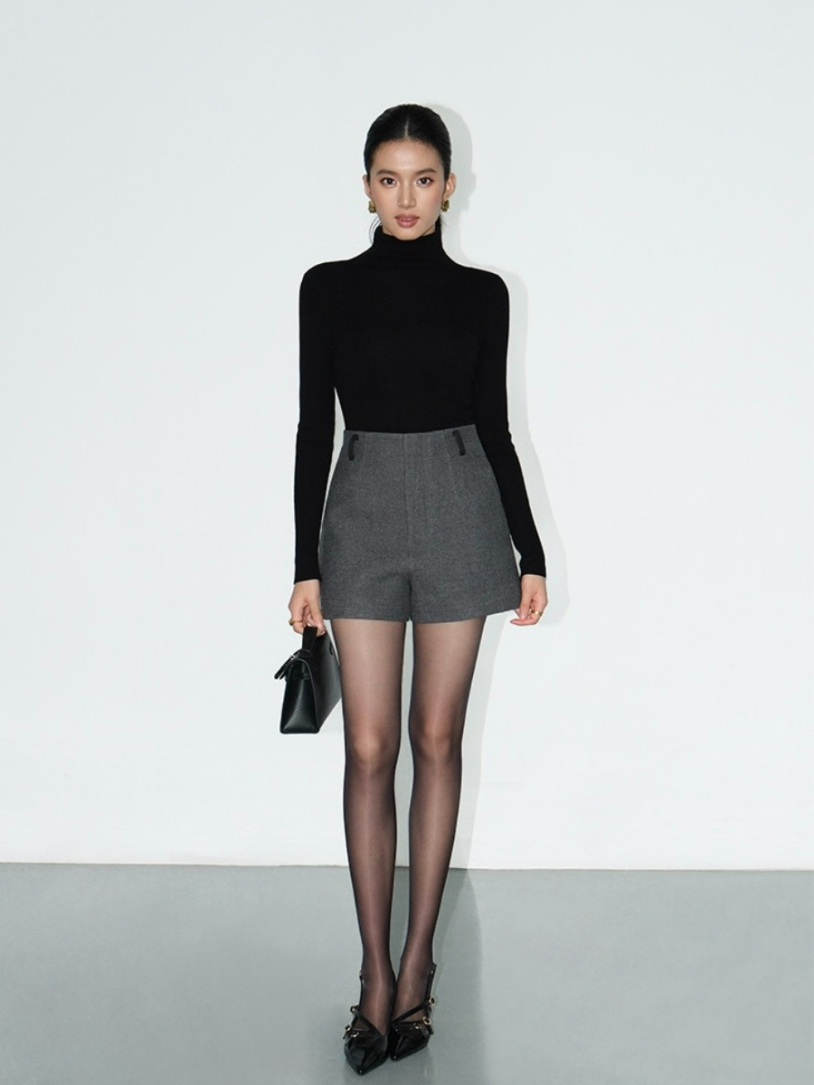 Jethroe Woolen Short Pants-The Black Bow-