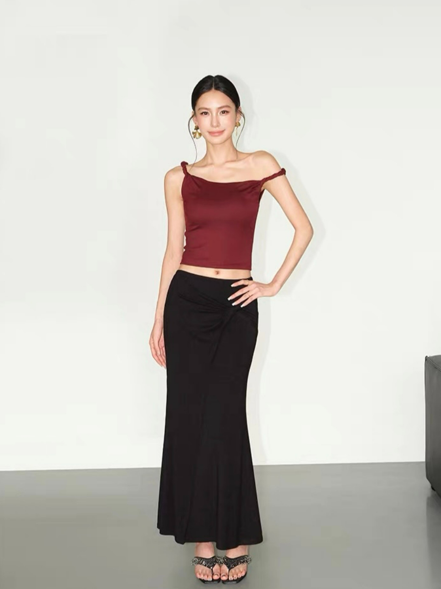 Fabriene Draped Top and Twist Knot Skirt (Top & bottoms sold seperately)