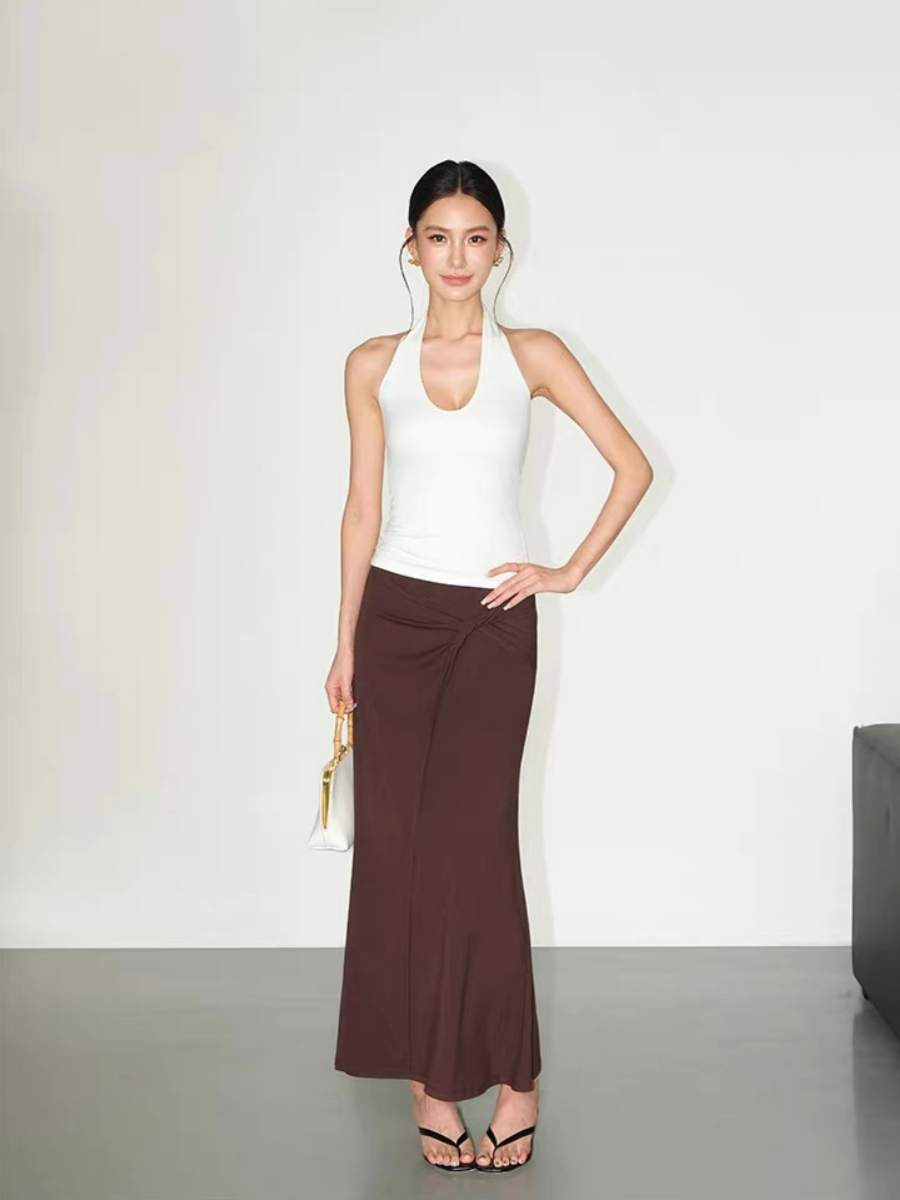 Fabriene Draped Top and Twist Knot Skirt (Top & bottoms sold seperately)